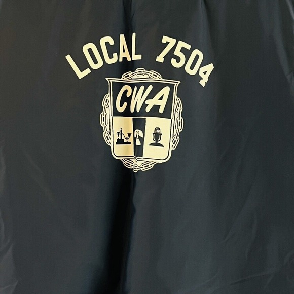 Vtg Mens XL Communication Workers of‎ America CWA Local 7504 Blue Sherpa Coat - Picture 5 of 7